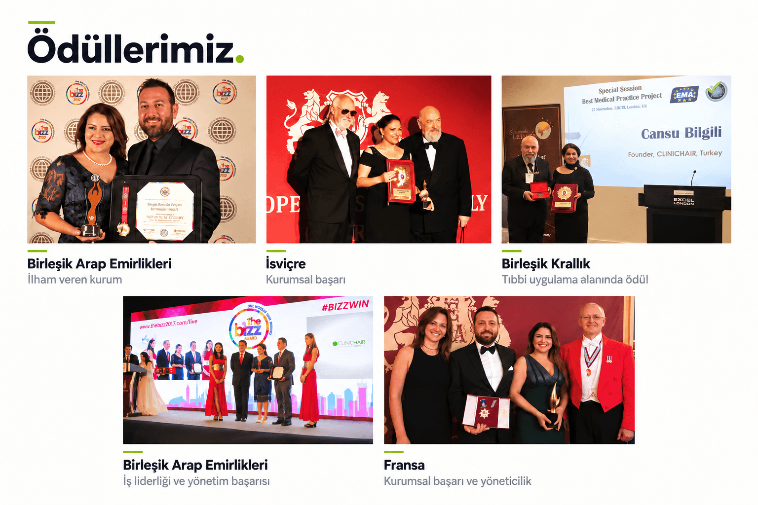 Birleşik Arap Emirlikleri ödül töreninde Clinichair